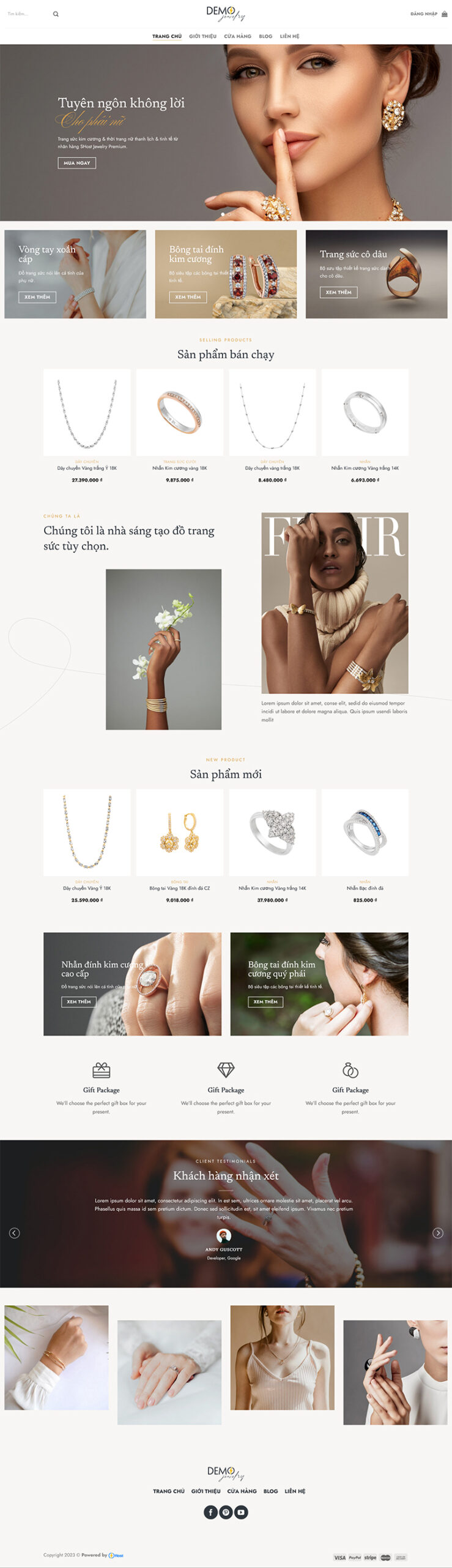 Mẫu website Cửa hàng trang sức