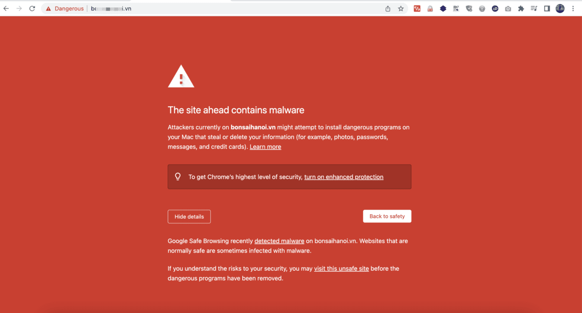 Google cảnh báo trang web nguy hiểm, lừa đảo